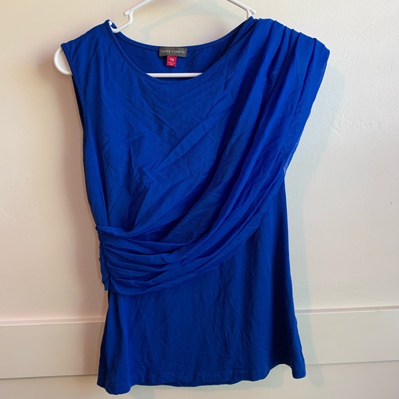 Vince Camuto Royal Blue Draped Blouse - Picture 1 of 3
